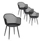 Gerald Set of 4 Outdoor Dining Chairs PP Lounge Chair Patio Furniture Garden - Black