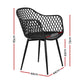 Gerald Set of 4 Outdoor Dining Chairs PP Lounge Chair Patio Furniture Garden - Black