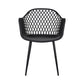 Gerald Set of 4 Outdoor Dining Chairs PP Lounge Chair Patio Furniture Garden - Black