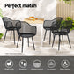 Gerald Set of 4 Outdoor Dining Chairs PP Lounge Chair Patio Furniture Garden - Black