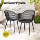 Gerald Set of 4 Outdoor Dining Chairs PP Lounge Chair Patio Furniture Garden - Black