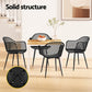 Gerald Set of 4 Outdoor Dining Chairs PP Lounge Chair Patio Furniture Garden - Black