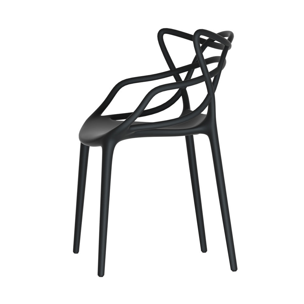 Yannick Set of 4 PP Outdoor Dining Chairs Portable Stackable Chair Patio Furniture - Black