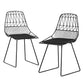 Ambrose Steel Lounge Chair Patio Garden Furniture Set of 2 Outdoor Dining Chairs - Black