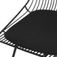 Ambrose Steel Lounge Chair Patio Garden Furniture Set of 2 Outdoor Dining Chairs - Black