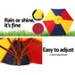 Portia Kids Table & Chairs Set Kids Wooden Picnic with Umbrella - Multicolour