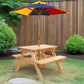 Portia Kids Table & Chairs Set Kids Wooden Picnic with Umbrella - Natural