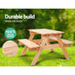 Portia Kids Table & Chairs Set Kids Wooden Picnic with Umbrella - Natural