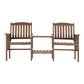 Archie Garden Bench Chair Table Loveseat Wooden Patio Park Brown - Brown
