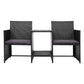 Archie 2-Seater Wicker Loveseat Bistro Patio Garden Furniture Outdoor Setting - Black