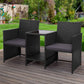 Archie 2-Seater Wicker Loveseat Bistro Patio Garden Furniture Outdoor Setting - Black