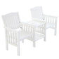 Archie Garden Bench Chair Table Loveseat Wooden Patio Park White - White