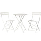 Andre 2-Seater Steel Table and Chairs Patio Furniture 3-Piece Outdoor Bistro Set - White