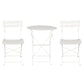 Andre 2-Seater Steel Table and Chairs Patio Furniture 3-Piece Outdoor Bistro Set - White