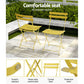 Andre 2-Seater Steel Table and Chairs Patio Furniture 3-Piece Outdoor Bistro Set - Yellow