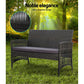Luis 4-Seater Wicker Harp Chair Table Garden Furniture 4-Piece Outdoor Sofa Set - Grey