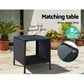 Ross 3-Piece Recliner Chairs Table Sun lounge Wicker Outdoor Furniture Adjustable - Black