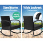 Eliza Outdoor Furniture Rocking Chair Wicker Garden Patio Lounge Setting - Black