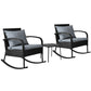 Eliza 2-Seater Rocking 3-Piece Outdoor Chair - Black