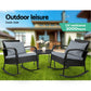 Eliza 2-Seater Rocking 3-Piece Outdoor Chair - Black