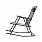 Zorion Outdoor Rocking Chair Folding Reclining Patio Furniture Garden - Black