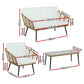 Houda 4-Seater Furniture Rattan Table Chairs 4-Piece Outdoor Sofa - Wood