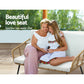 Houda 4-Seater Furniture Rattan Table Chairs 4-Piece Outdoor Sofa - Wood