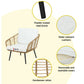 Houda 4-Seater Furniture Rattan Table Chairs 4-Piece Outdoor Sofa - Wood