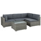 Driffield 4-Seater Furniture Wicker Table Chairs 5-Piece Outdoor Sofa - Grey
