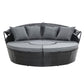 Tadcaster Outdoor Lounge Setting Sofa Patio Furniture Wicker Garden Rattan Set Day Bed - Black