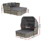 Elysia Outdoor Sun Lounge Setting Patio Furniture Wicker Sofa Day Bed - Grey