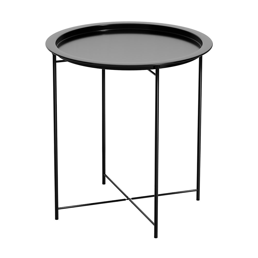 Atticus Coffee Side Table Steel Outdoor Furniture Indoor Desk Patio Garden - Black