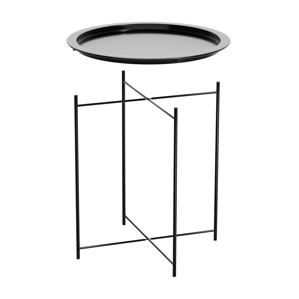 Atticus Coffee Side Table Steel Outdoor Furniture Indoor Desk Patio Garden - Black