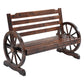 Celestia Wooden Wagon Wheel Bench - Brown