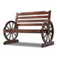 Celestia Wooden Wagon Wheel Bench - Brown