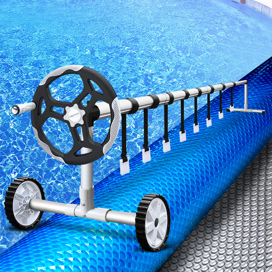 Solar Swimming Pool Cover Blanket Roller Wheel Adjustable 11x6.2M