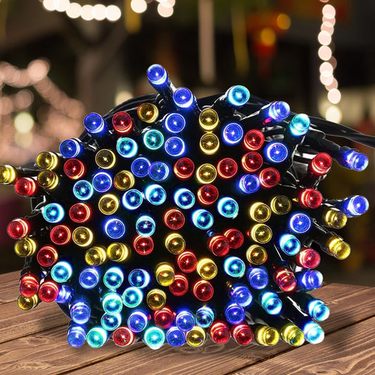 35M 300 LED Bulbs String Solar Powered Fairy Lights Christmas Decor Garden - Multicolour