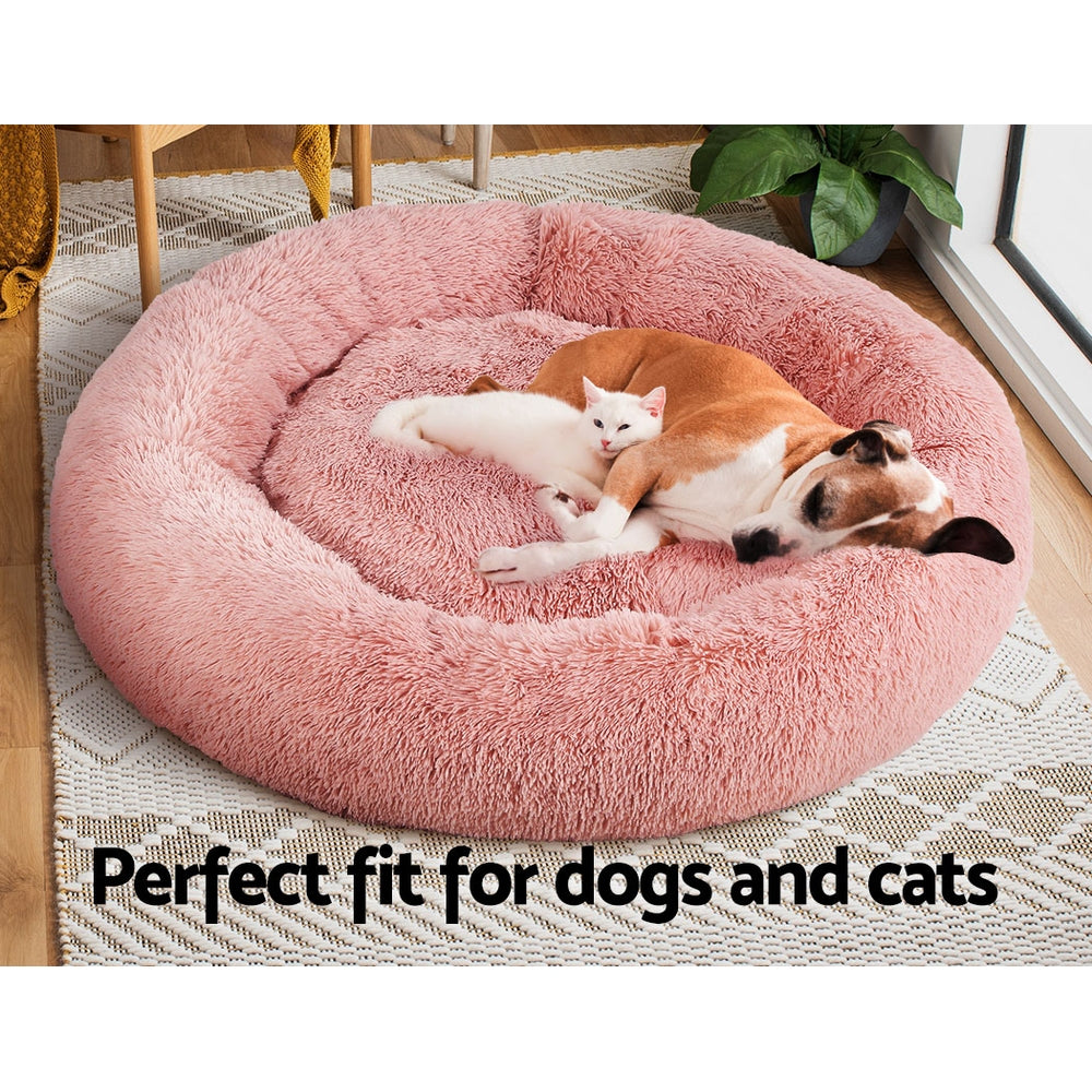 XLarge Dog Beds Pet 110cm Calming Soft Plush - Pink