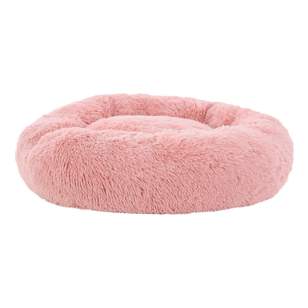LARGE Dog Beds Pet 90cm Calming Soft Plush - Pink