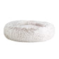 LARGE Dog Beds Pet 90cm Calming Soft Plush - White Brown
