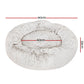LARGE Dog Beds Pet 90cm Calming Soft Plush - White Brown