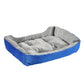 Phyro Pet Bed Dog Cat Calming Soft Mat Sleeping Comfy Plush Cave Washable - Blue MEDIUM