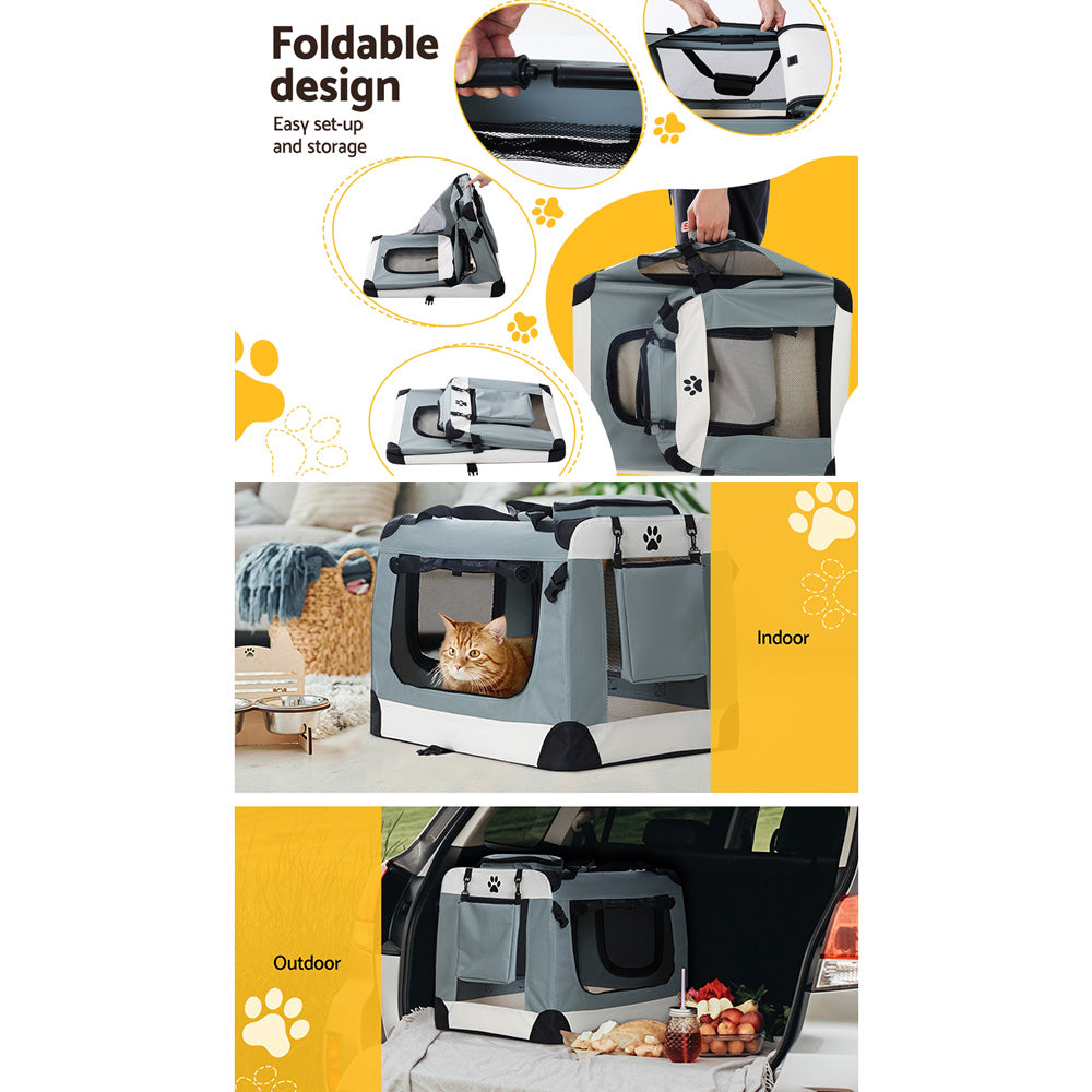 Pet Carrier Soft Crate Dog Cat Travel Portable Cage Kennel Foldable Large