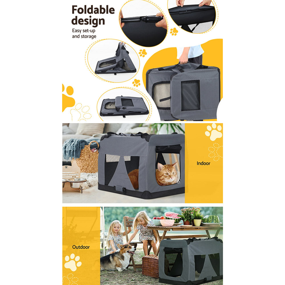 Pet Carrier Soft Crate Dog Cat Travel Portable Cage Kennel Foldable Car Medium