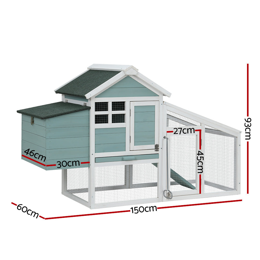 Chicken Coop Rabbit Hutch Large House Run Cage Wooden Outdoor Pet Hutch