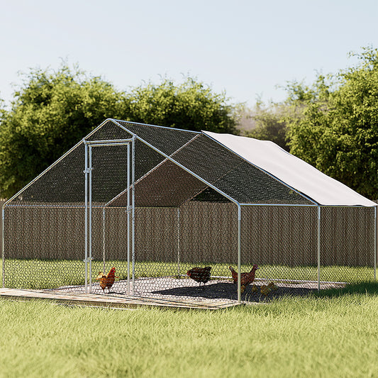 Chicken Coop Cage 3x4x2m Galvanised Steel