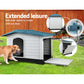 Dog Kennel Kennels Outdoor Plastic Pet House Puppy Outside - Blue XL