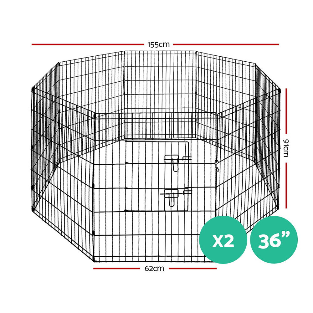 Pet Playpen Dog Playpen 2x36" 8 Panel Exercise Cage Enclosure Fence