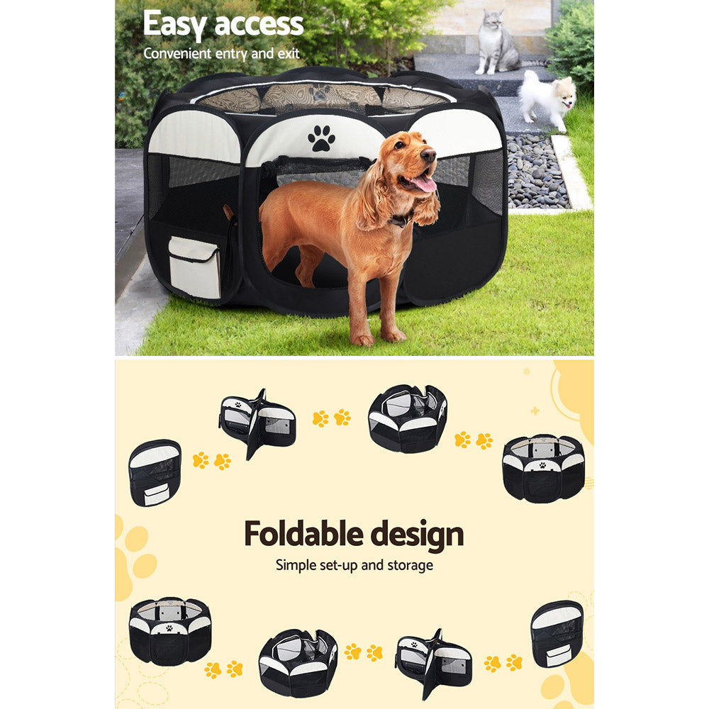 Dog Playpen Pet Playpen Enclosure Crate 8 Panel Play Pen Tent Bag Fence Puppy XL