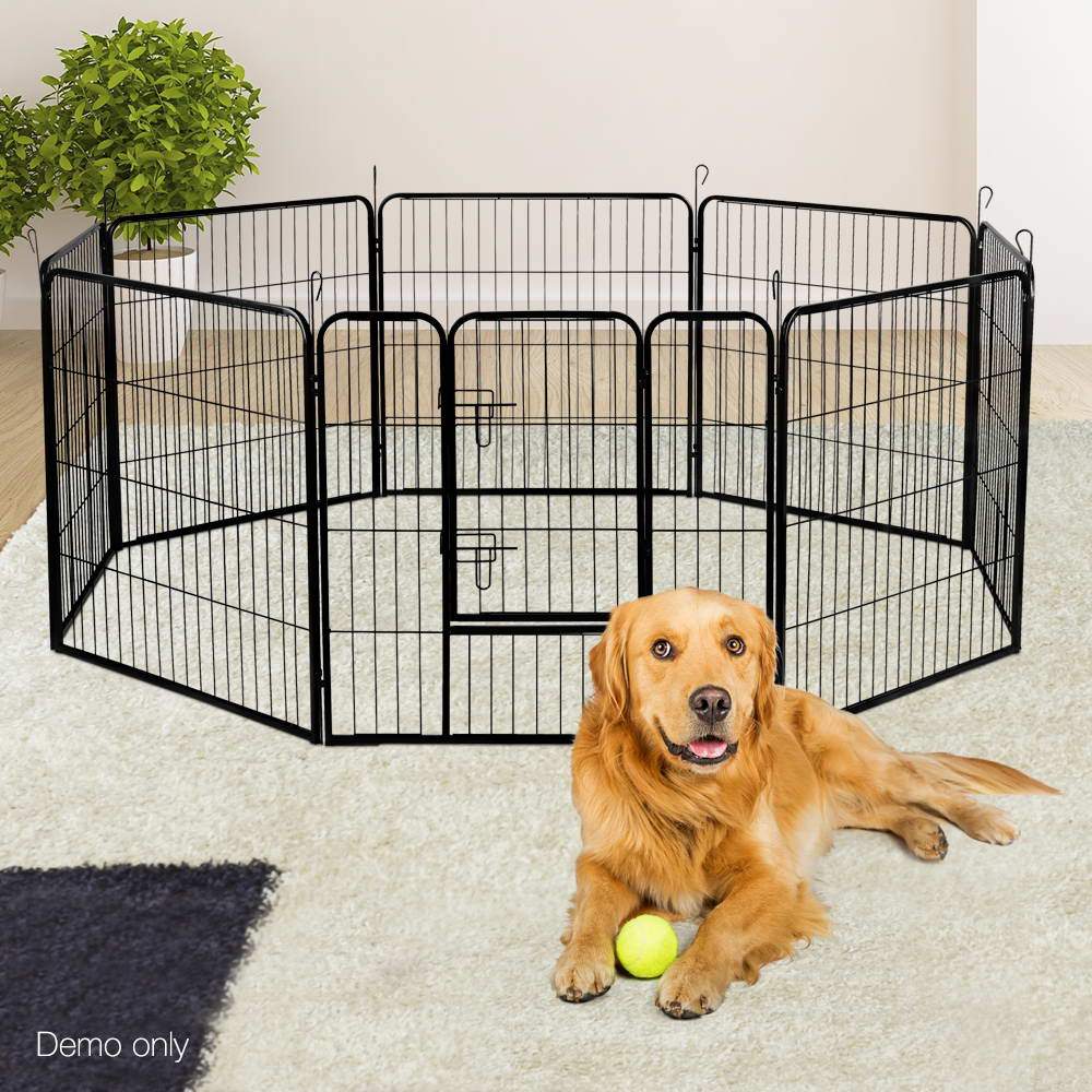 Pet Playpen Dog Playpen 8 Panel Exercise Cage Enclosure Fence 80x80cm